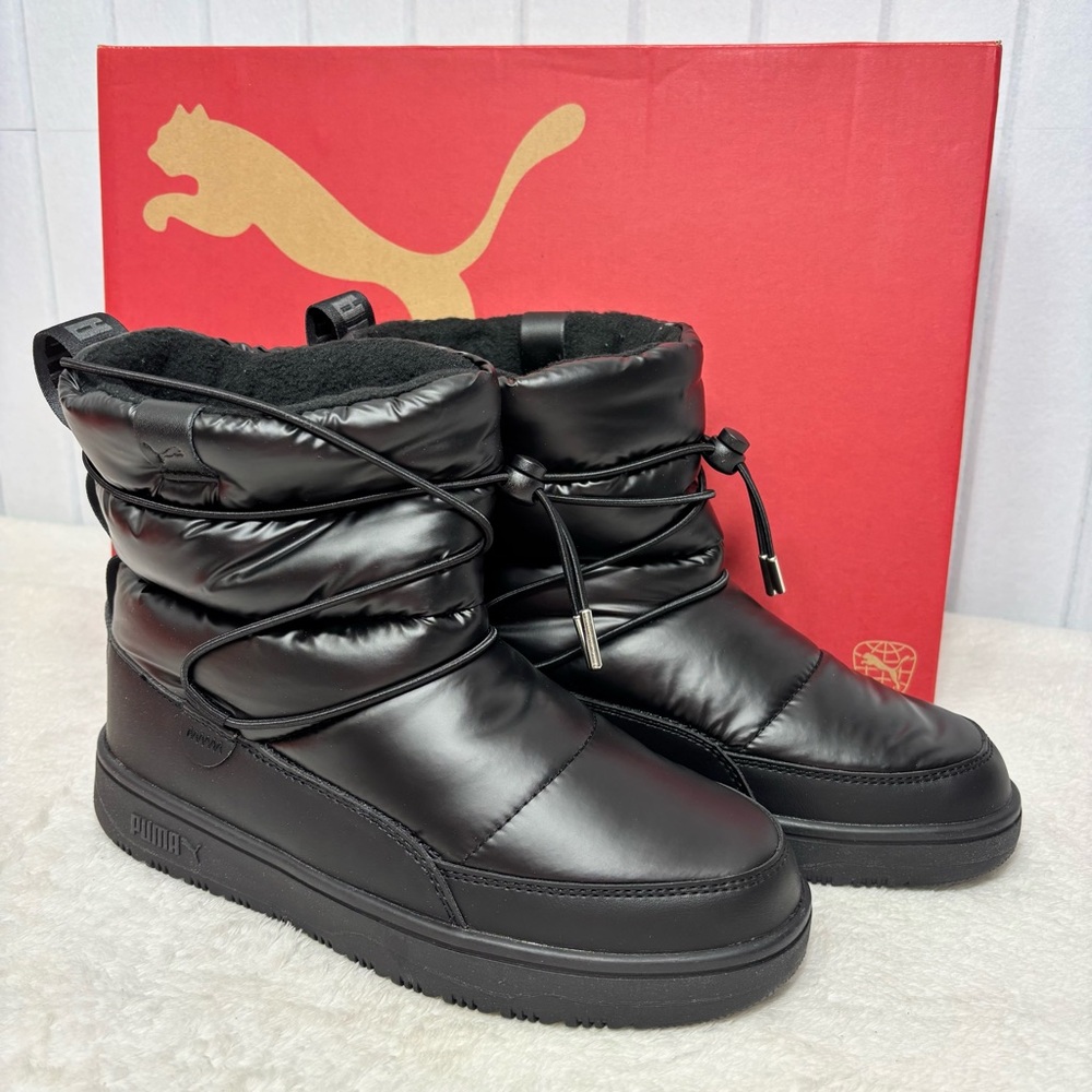 PUMA Sleek Black‎ Winter Snow Boots Size 6 NEW